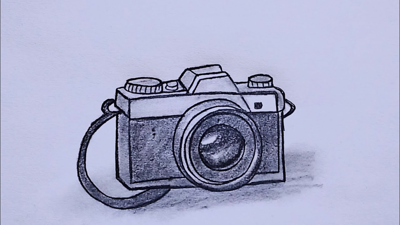 How to draw camera || Pencil sketch for beginner || very easy drawing || Camera drawing tutorial 
