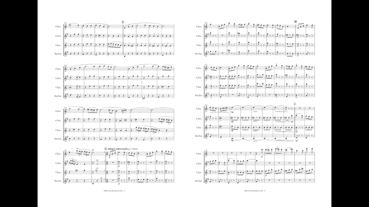 人生のメリーゴーランド[サックス4重奏](久石譲/山田悠人)/Merry-Go-Round of Life[Sax.4](Joe Hisaishi/Yuto Yamada)