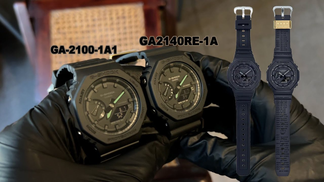 GA-2140RE-1 REMASTER BLACK vs GA-2100-1A1 40th Anniversary