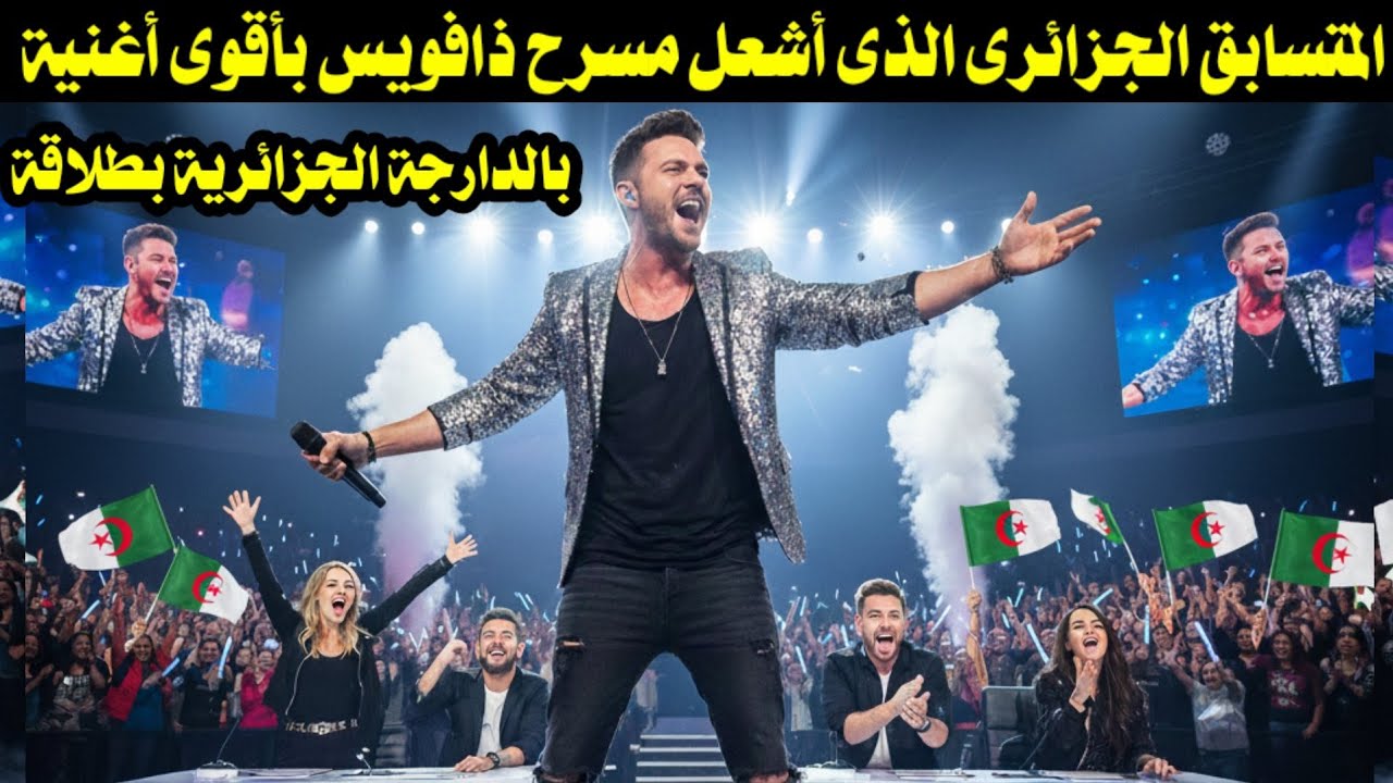 المتسابق الجزائرى الذى أشعل مسرح ذافويس بأقوى أغنية بالدارجة الجزائرية بطلاقة