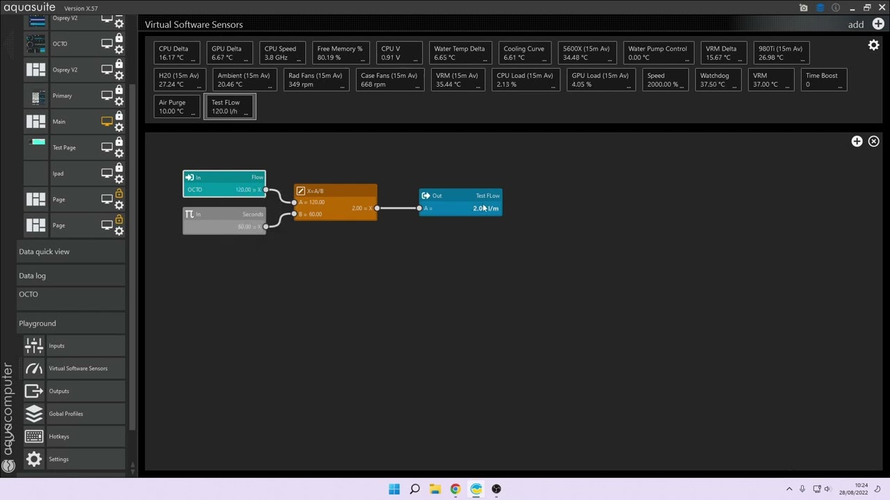 Aquasuite:: [bug report] Flow rate in l/m does not work