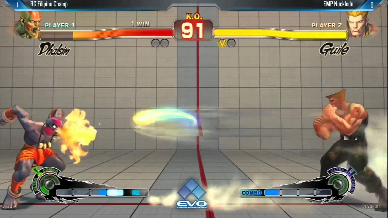 Filipinochamp (Dhalsim) vs EMP Nuckledu (Guile) - Evo 2014 USF4