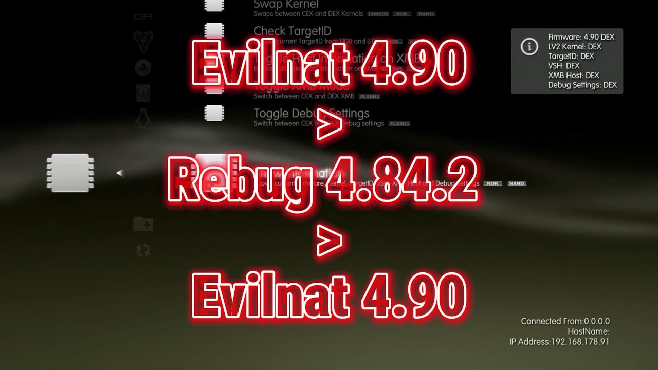 [Downgrade + Sign in DEX Tutorial] Evilnat 4.90 - Rebug 4.84.2 -  Evilnat 4.90 [4.91 BYPASS]