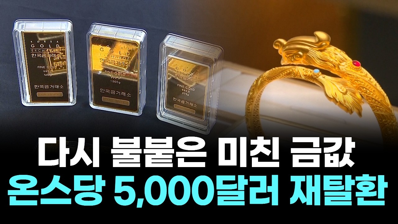 다시 불붙은 미친 금값...온스당 5,000달러 재탈환