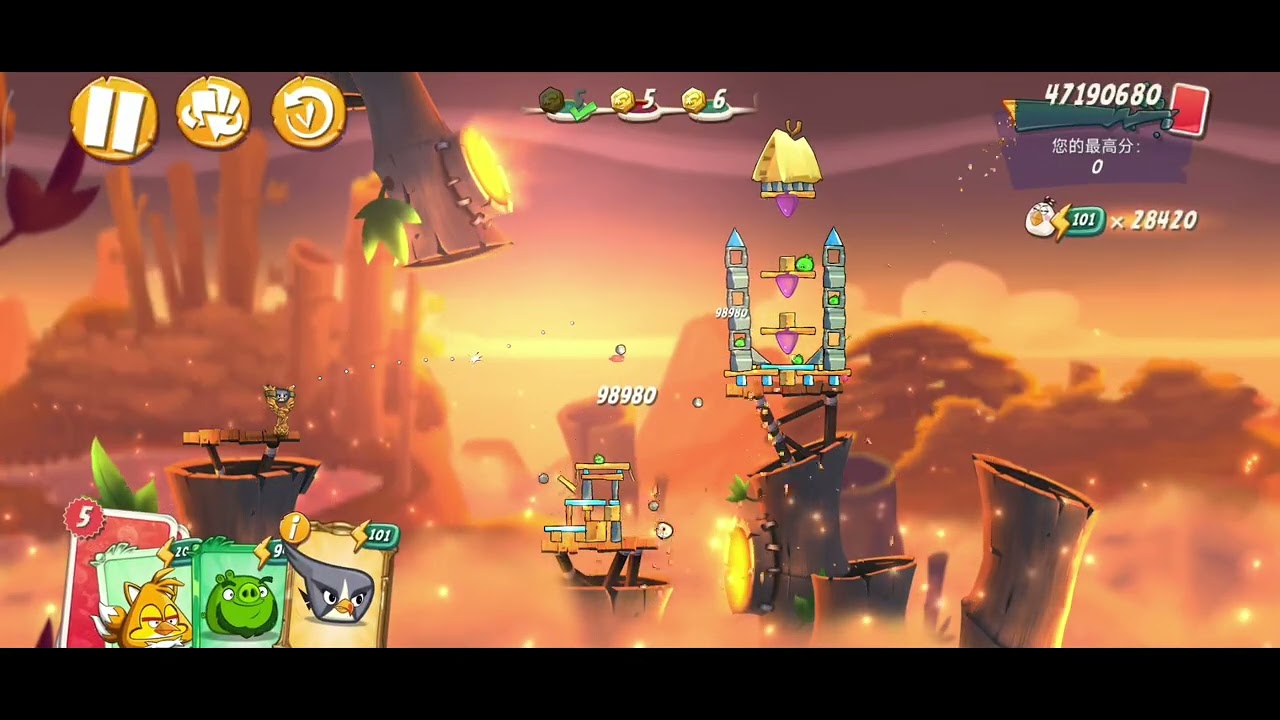 Angry Birds 2 AB2 Mighty Eagle Bootcamp - 2026/01/07 4 Bubbles and 3 Melody used