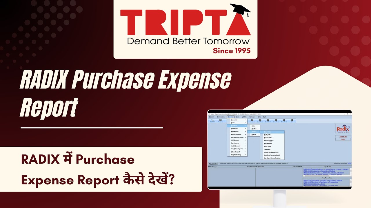How to Generate Purchase Expense Report in RADIX | Step-by-Step Tutorial