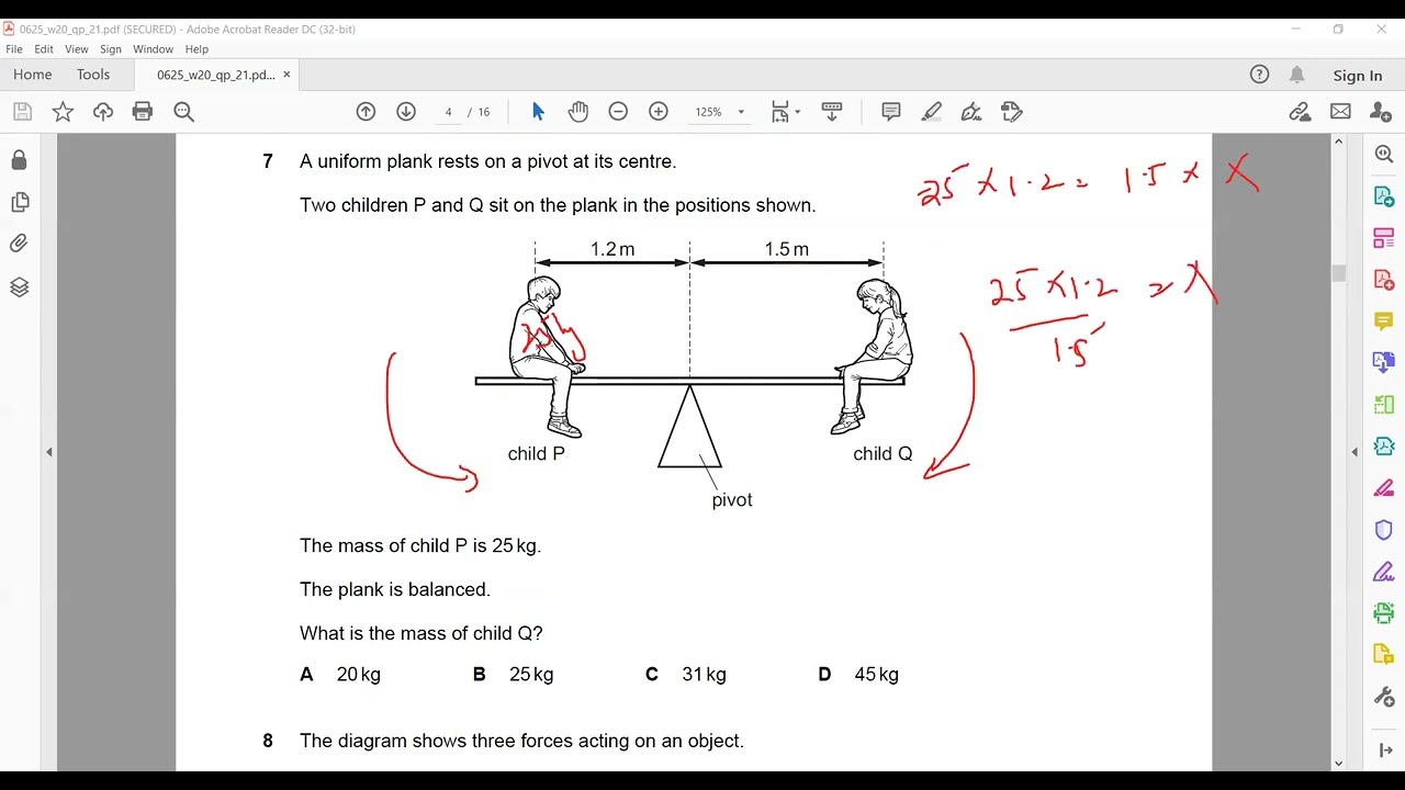 October November 2020 Paper 21 Multiple Choice ExtendedCambridge IGCSE PHYSICS 0625/0972/21