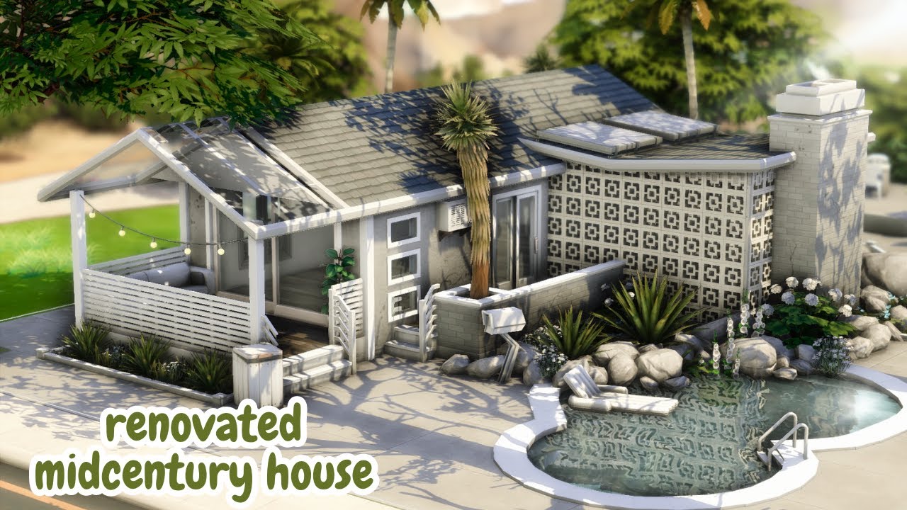 Renovated Mid-Century House 🌴 The Sims 4 Speed Build | No CC