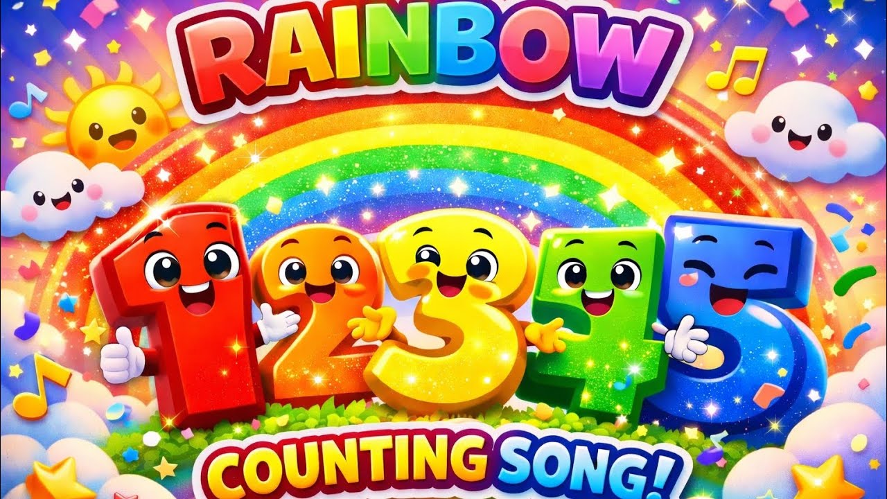 Rainbow Counting Song 🌈 Learn Numbers 1–10 with Colors | Fun Kids Learning Song