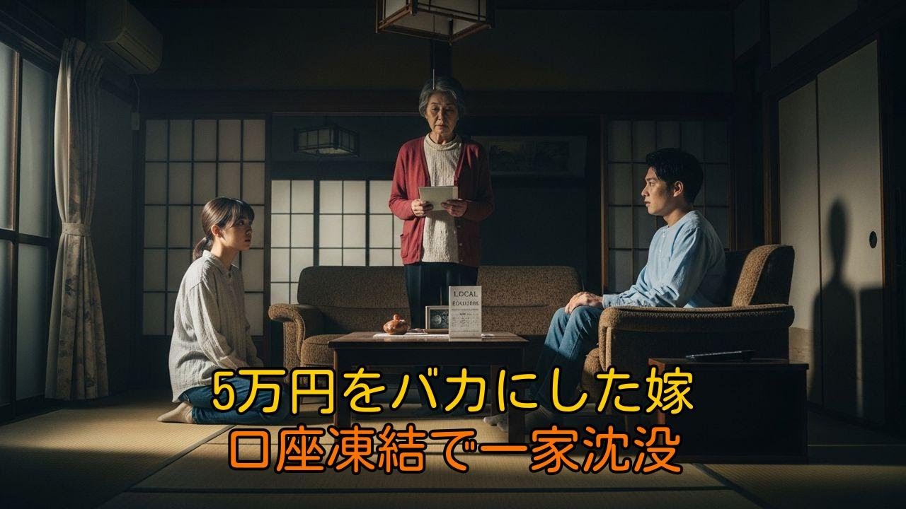 「たかが5万」と侮辱した嫁。口座凍結で立場逆転、寄生夫婦を追放