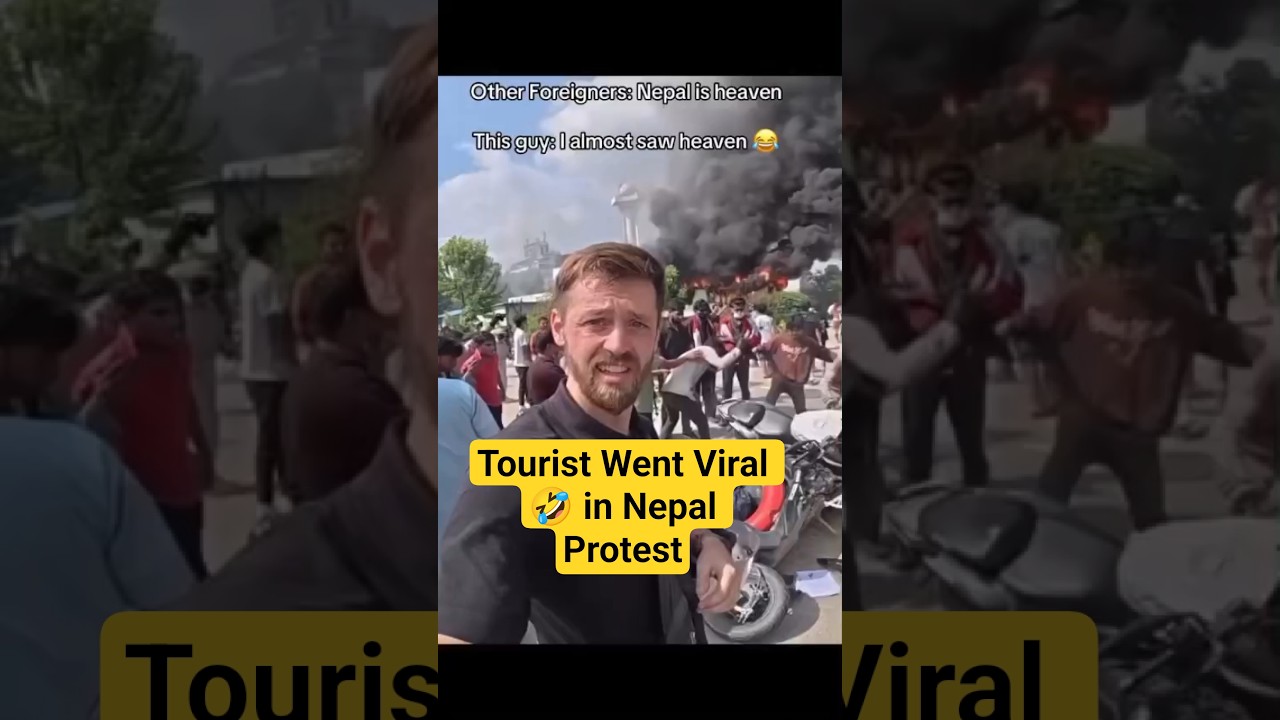 Tourist Funny Moment in Nepal Protest 😂 | Viral Clip#trendingshorts #goviralshorts #genzprotest
