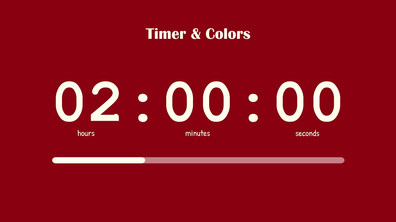 ⏰ 2 Hour Timer | 🍎 Aural Carmine Aesthetic | Best Aesthetic Countdown For Studying | Full Screen