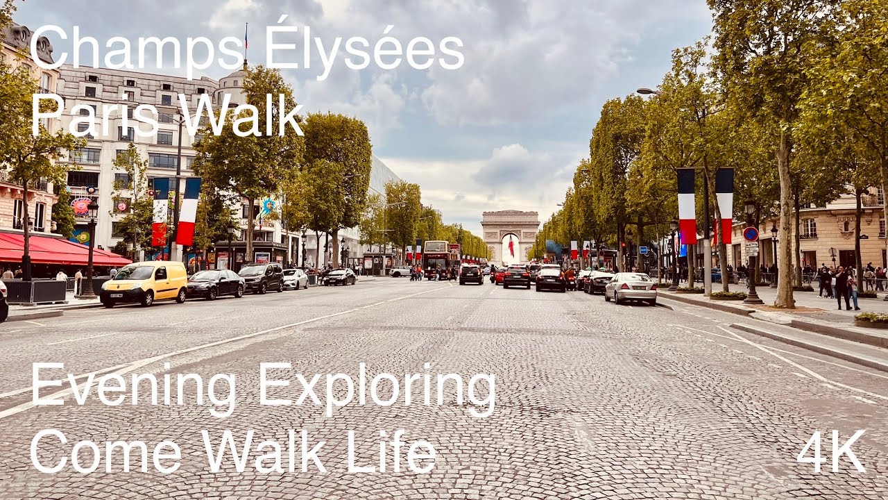 Champs-Élysées Paris France Walking - 4K