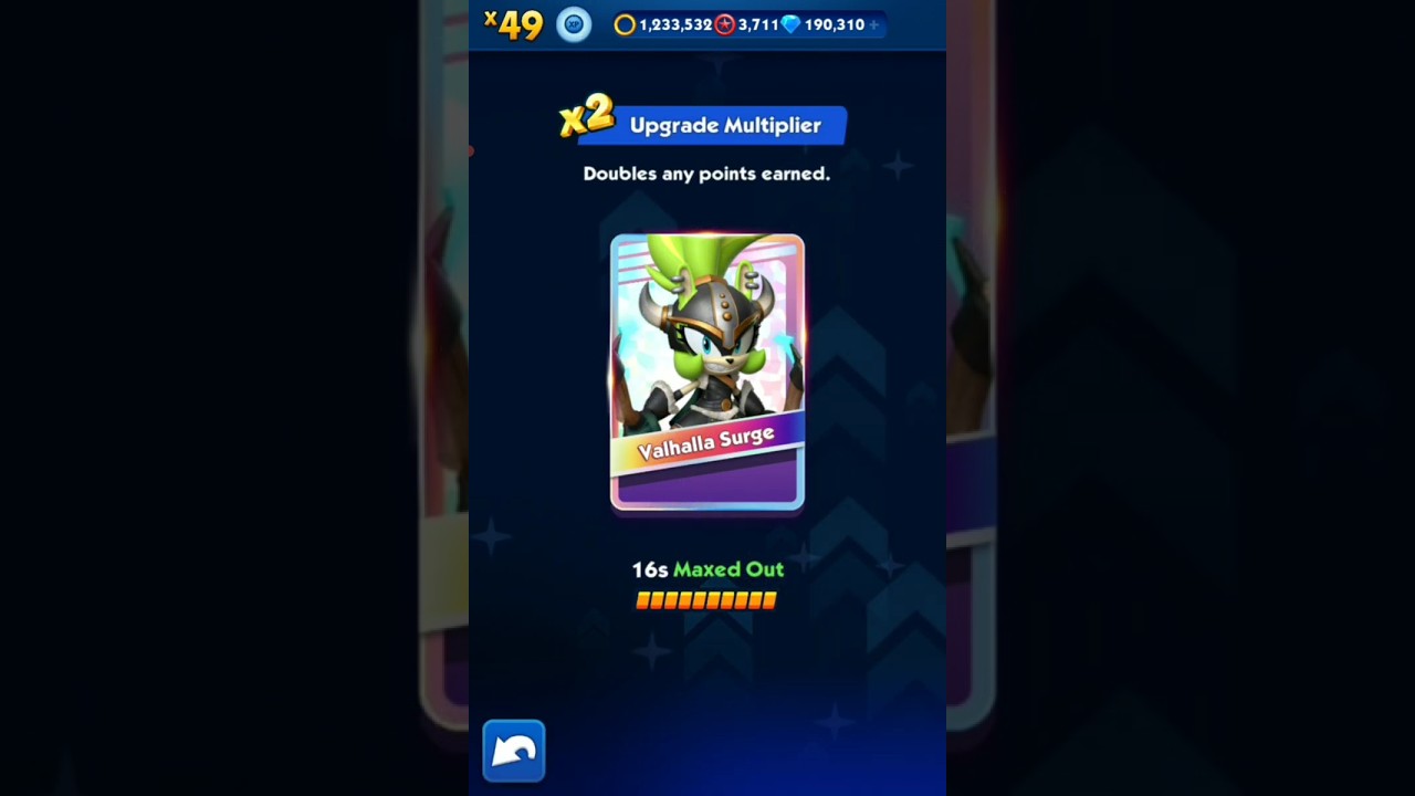 Maxing Out Valhalla Surge 🌟 | Sonic Dash #shorts