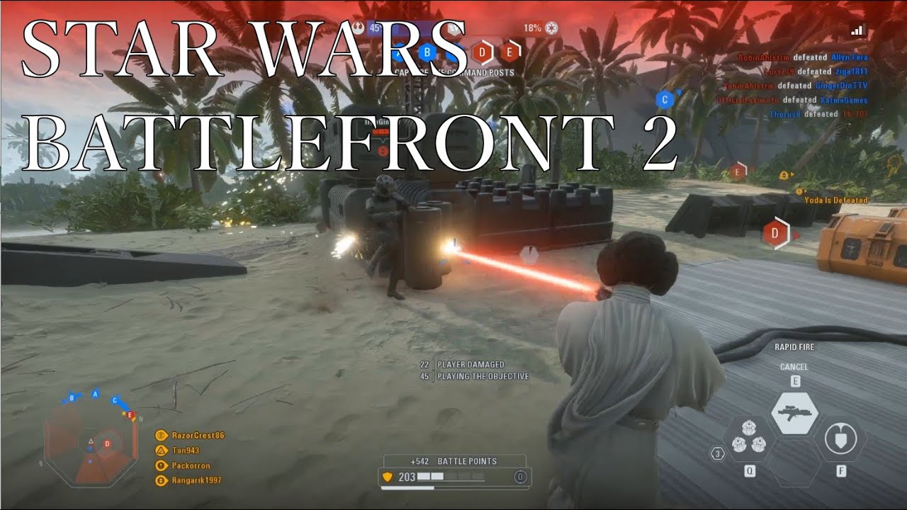 Star Wars Battlefront 2 - Supremacy - Scarif - Heavy & Princess Leia Gameplay (No Commentary)
