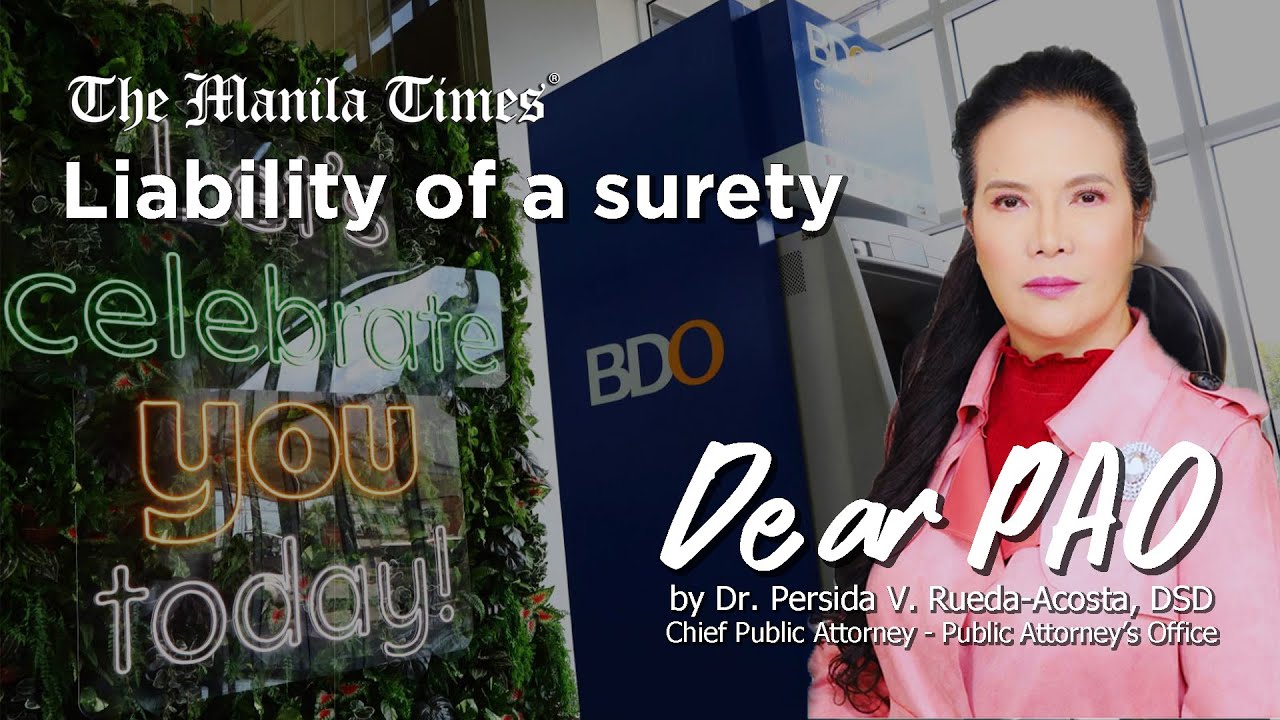 Dear PAO: Liability of a surety