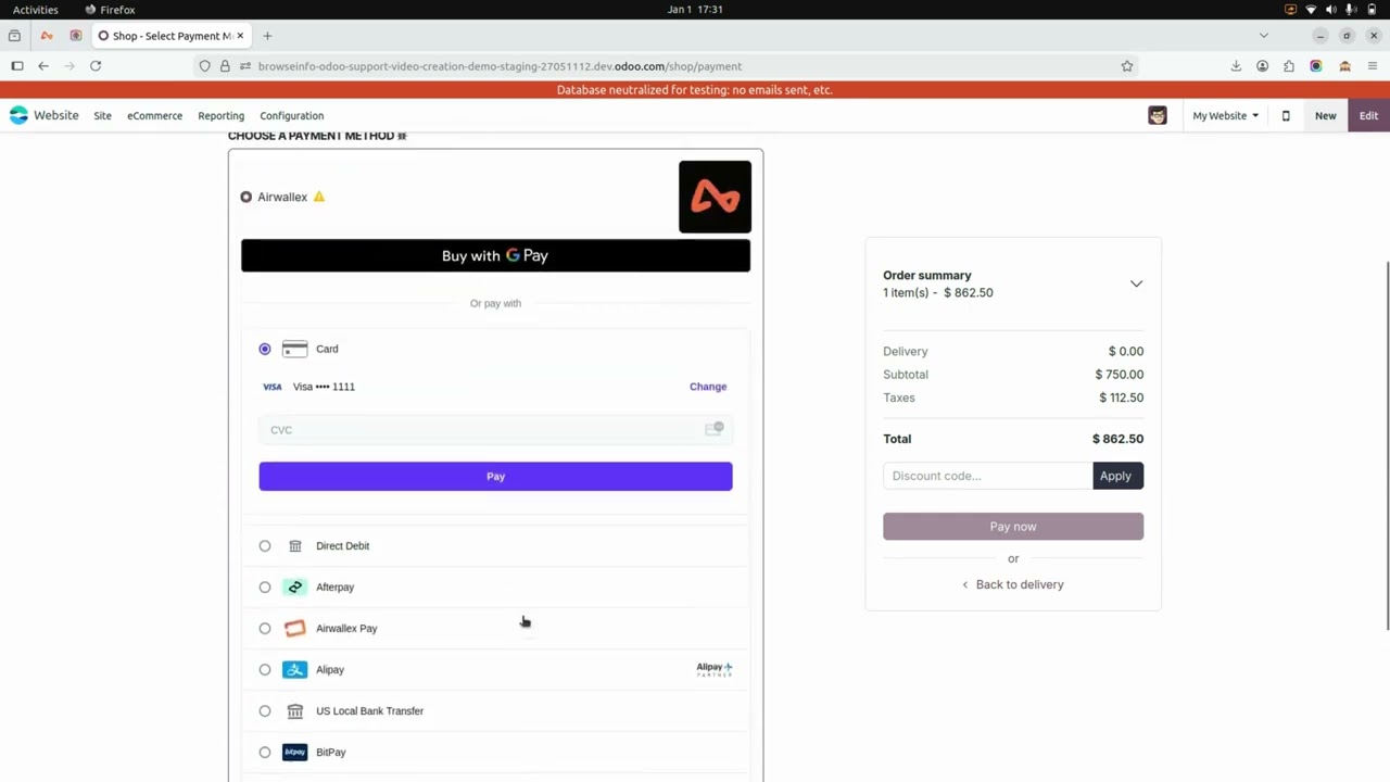 Как интегрировать платежный шлюз Airwallex в Odoo | Платежный шлюз Airwallex | Коннектор Airwallex