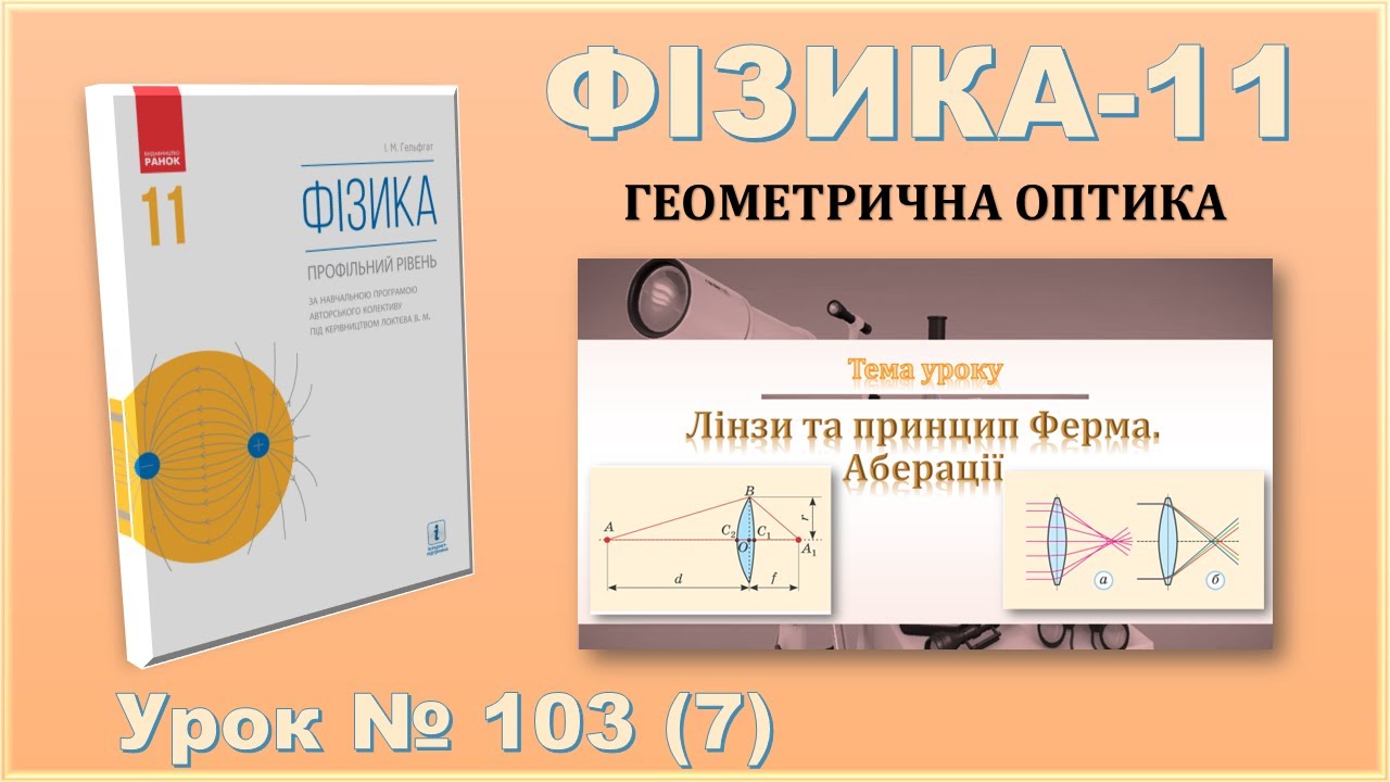 ФІЗИКА-11 | Урок 103 (7) | Лінзи та принцип Ферма. Аберації