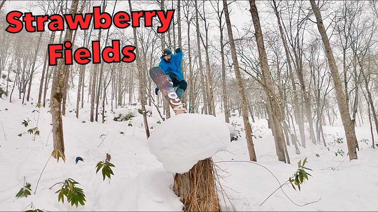 Snowboarding POWDER PILLOWS in Strawberry Fields!! (Hanazono, Japan)