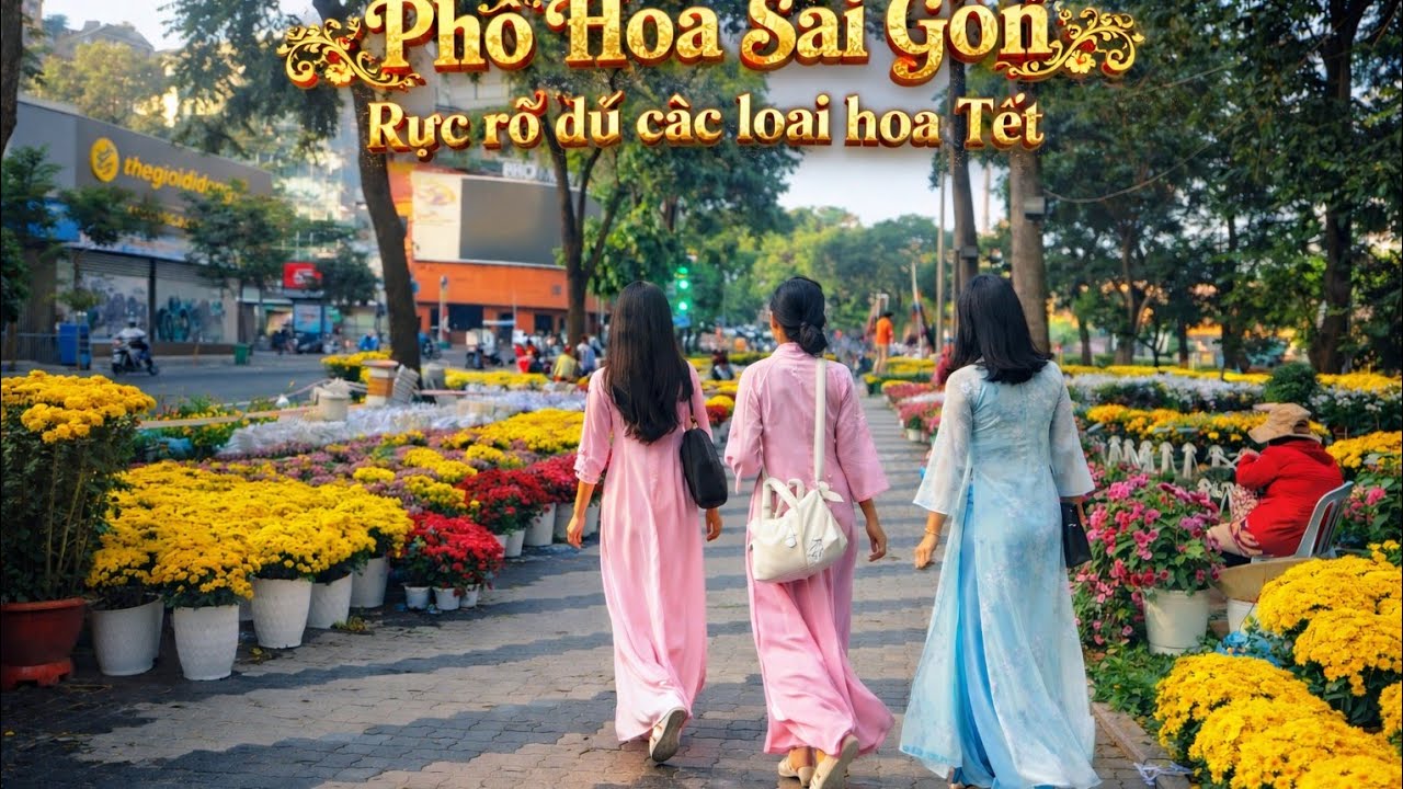 Sài Gòn khoác áo hoa đón Tết | Đường phố Sài Gòn ngập tràn hoa Tết