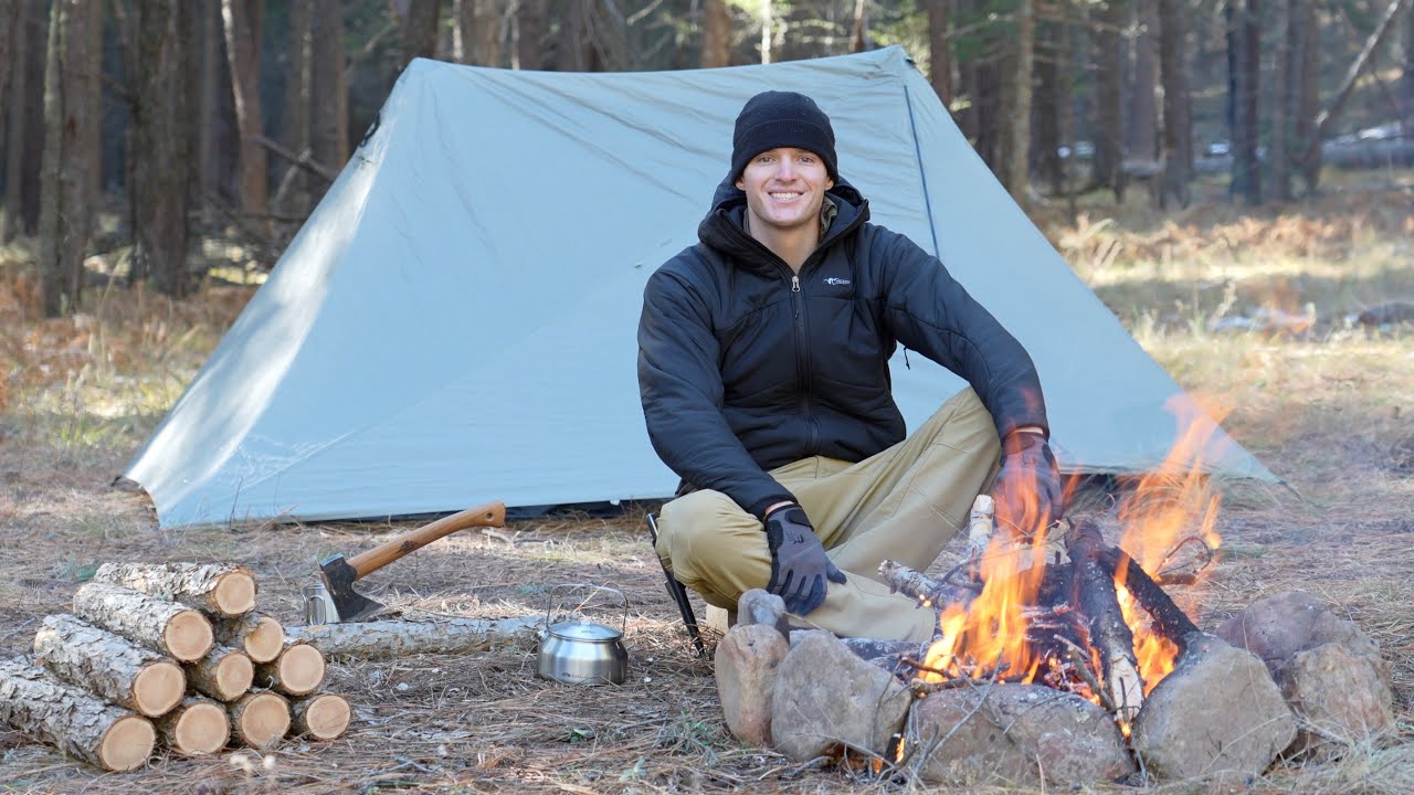 Solo Winter Camping | Below Freezing Temperatures with Fire-Cooked Meals