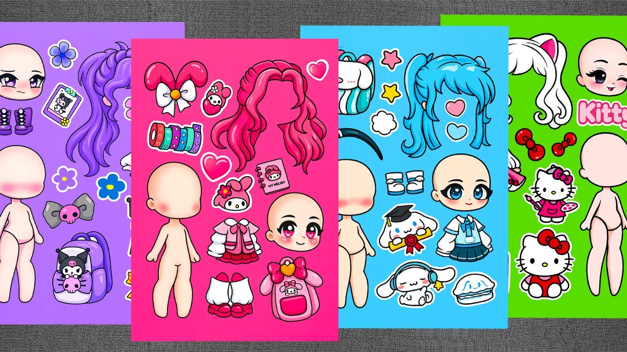 [Paper diy] Back To School Sticker Book with Sanrio, Cinnamoroll, Kuromi, My Melody