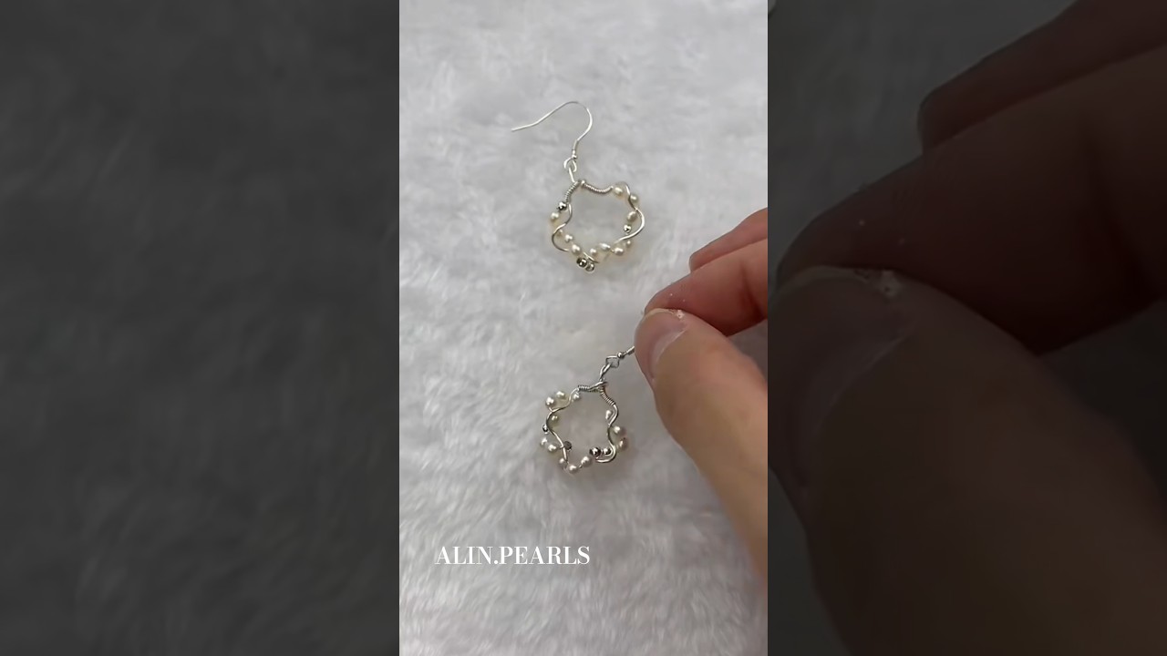 Handmade pearl earrings jewelry idea🌟