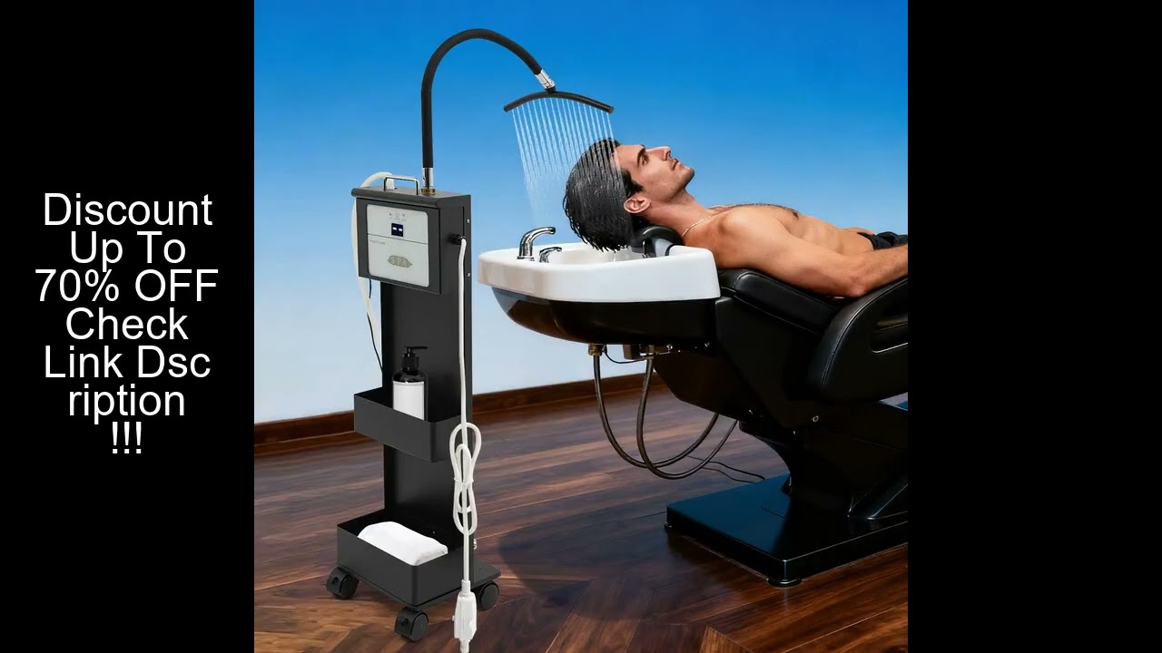 Head Spa Equipment Shampoo Bed Accessories with Waterfall Circulation System, Mobile Salon Scalp Car