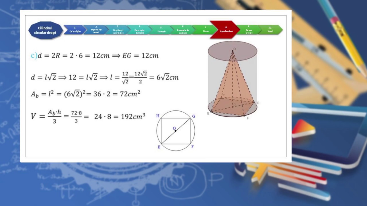 #TeleŞcoala: Matematică clasa a VIII-a: Cilindrul drept (@TVR2)
