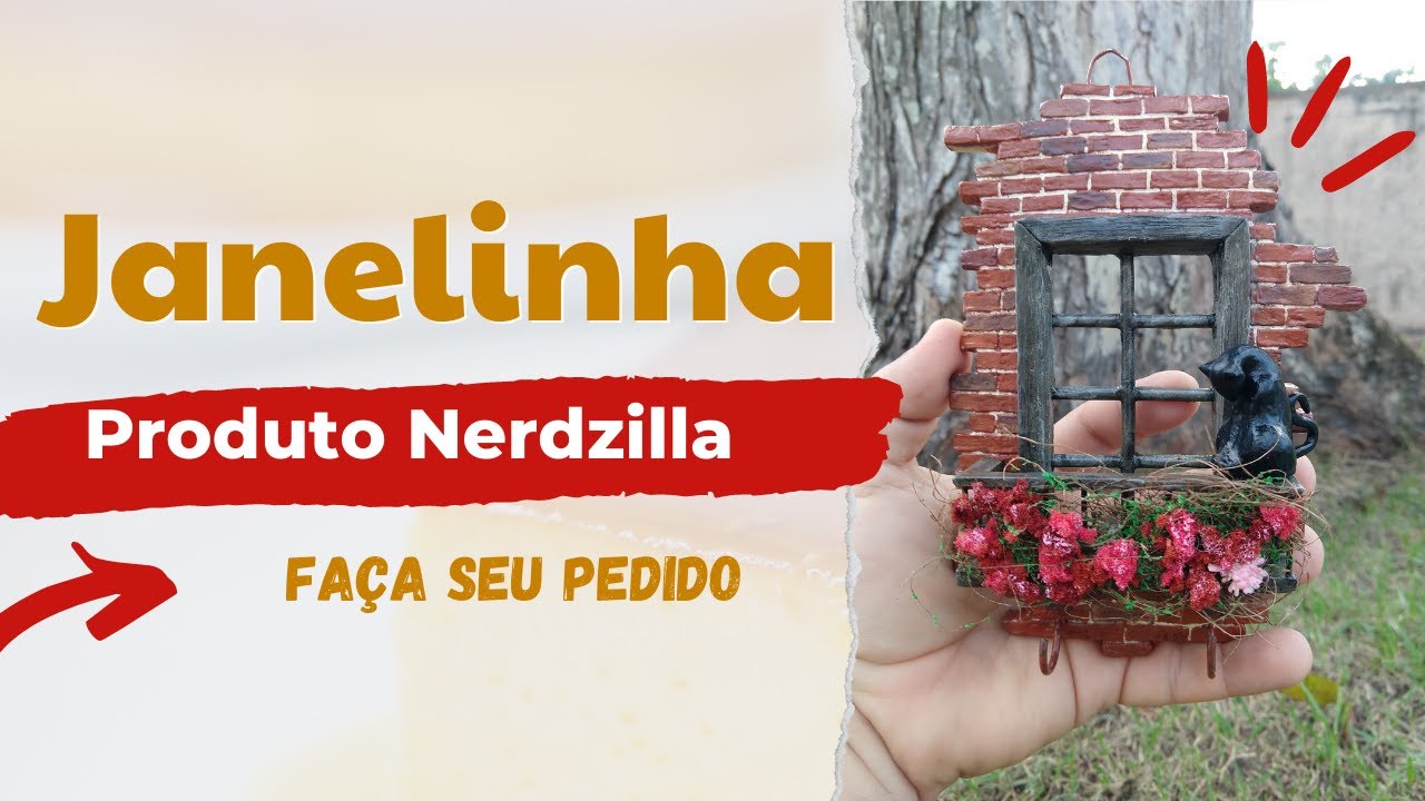Janelinha com Gatinho feito em resina  