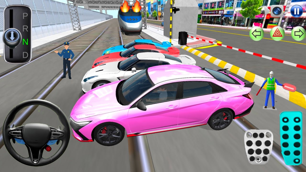 New Super Hyundai Elantra N & Car's VS Bullet train🚗| 3D driving class-2026 Android Gameplay#CarGame