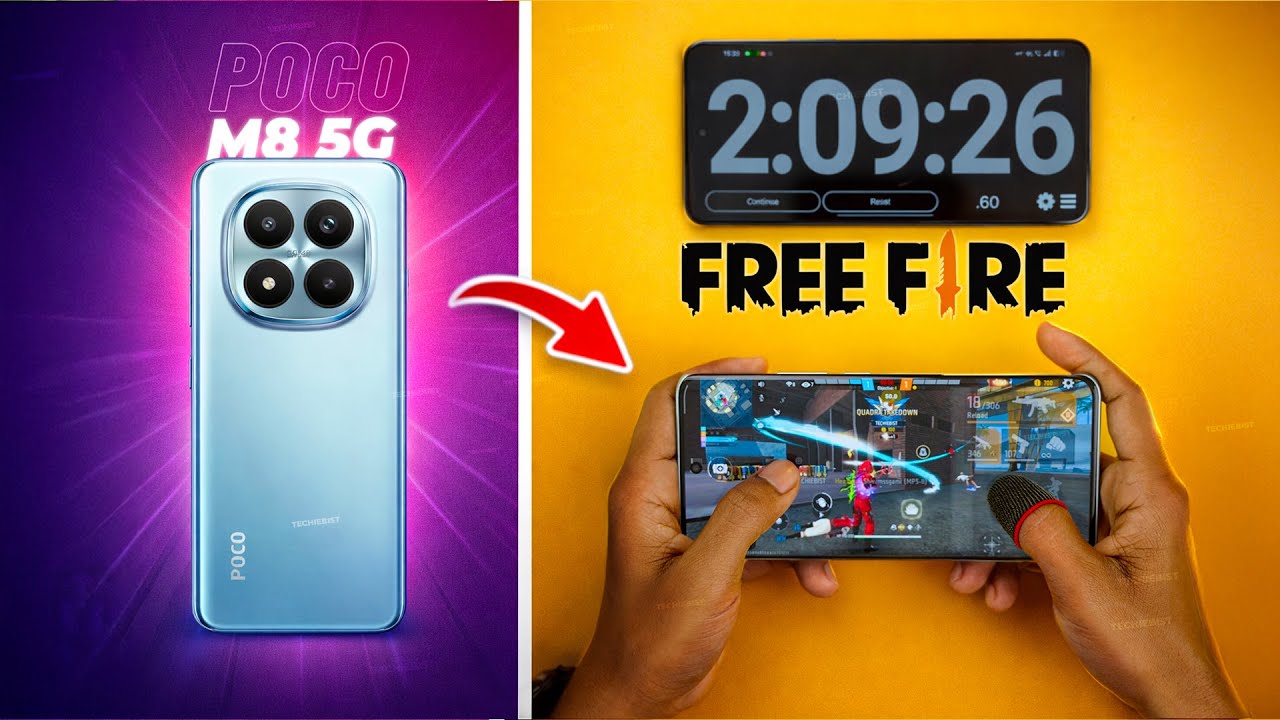 POCO M8 Free Fire Test ⚡ FPS, Heating & Battery Drain Exposed!