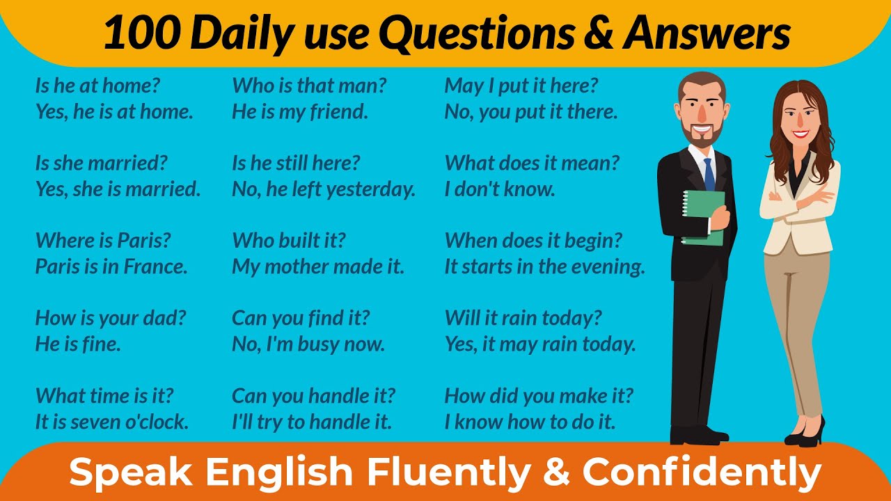 100 Daily use Questions & Answers || Most Common Questions & Answers || English Speaking Practice