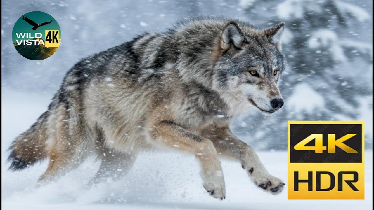 Wolf Survival in Winter ❄️ A Lone Wolf Battling the Brutal Snowstorm | 4K HDR Relaxing Music