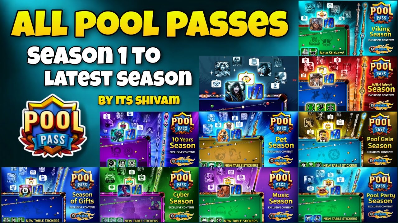 FIRST SEASON TO LATEST SEASON OF POOL PASS IN 8 BALL POOL || ITS SHIVAM !!! 🎱