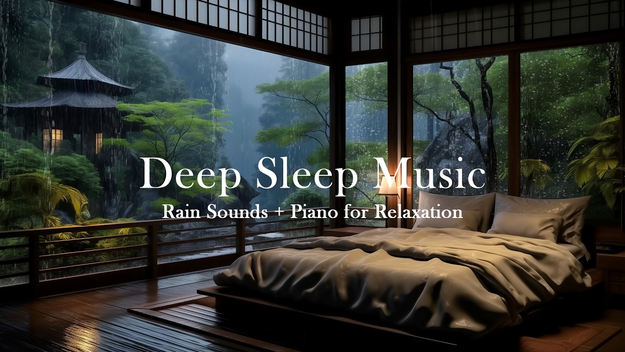 Gentle Piano Music for Sleeping with Rain — Drift Slowly into a Long, Restful Sleep