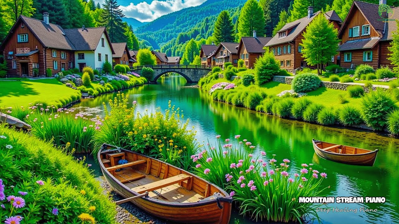 Deep Healing Piano🍀Majestic Mountain Stream & Nature Sounds — Stop Overthinking, Sleep & Inner Peace