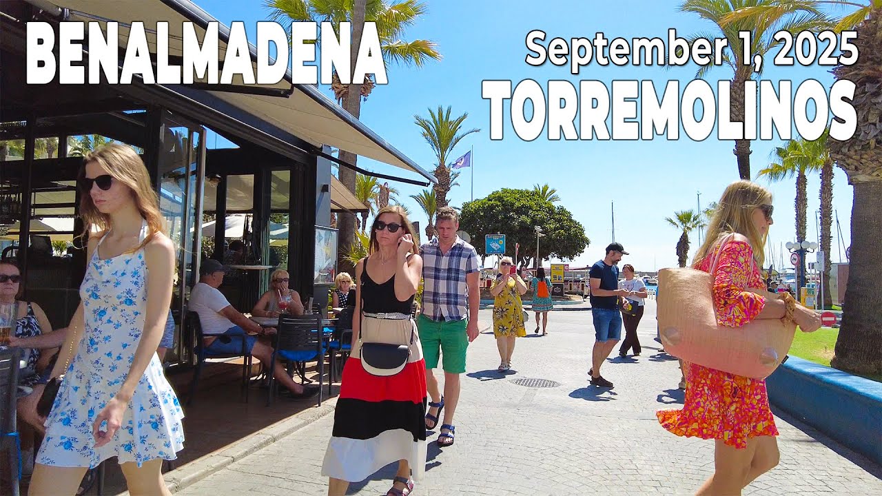 Benalmadena Torremolinos September 1, 2025 Beach Promenade Walk Malaga Spain [4K]