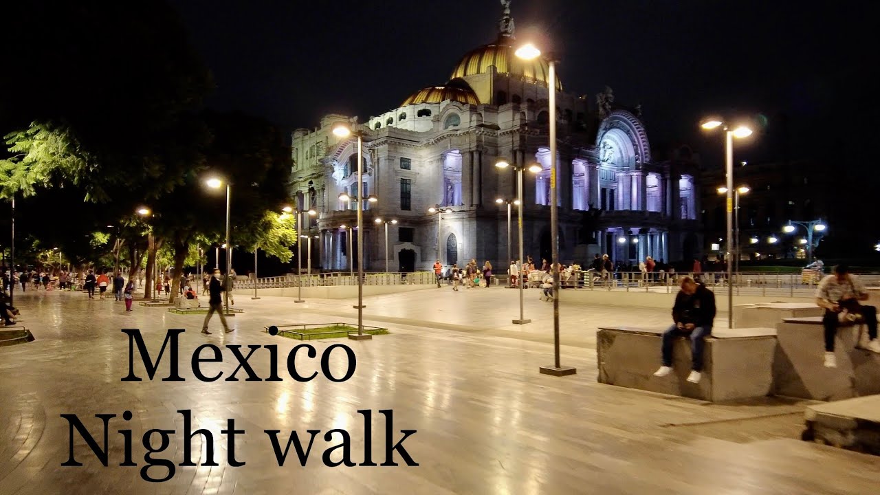 Mexico city night walk   4K