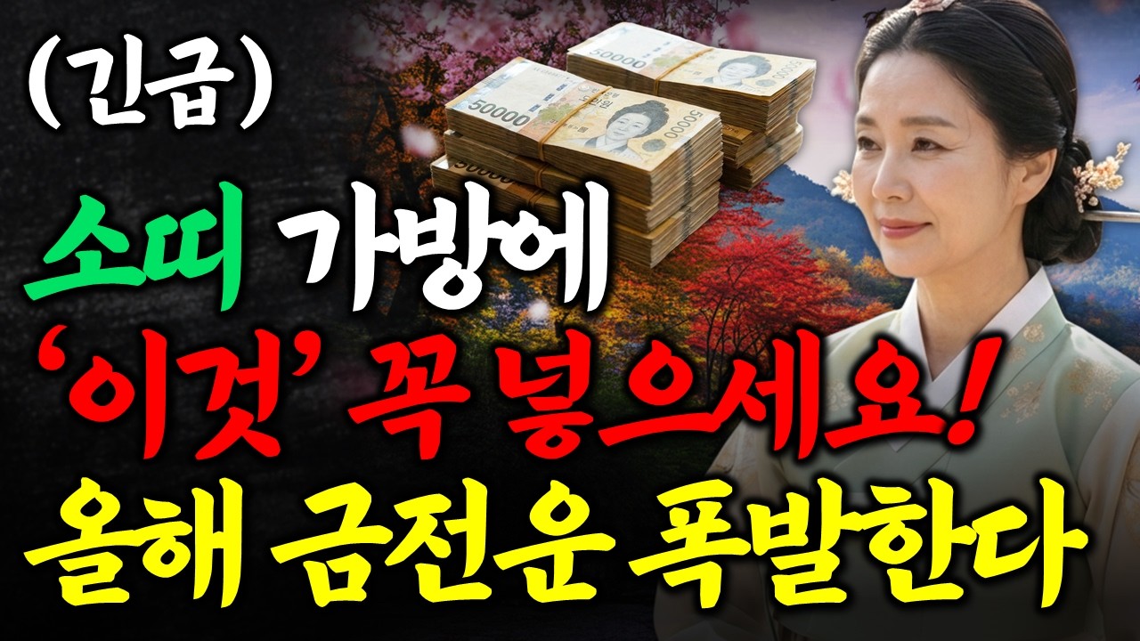 소띠 2026년 금전운 폭발합니다 가방에 '이것' 꼭 넣고 다니세요! 지금부터 준비하세요 소띠 금전 운세