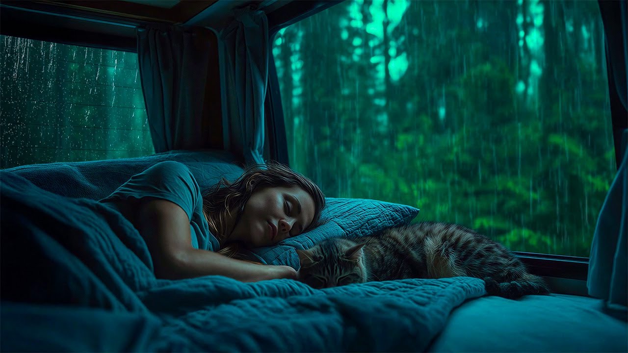 Cozy Car Ambience in Heavy Rain - Fall Asleep in Minutes, Goodbye Insomnia