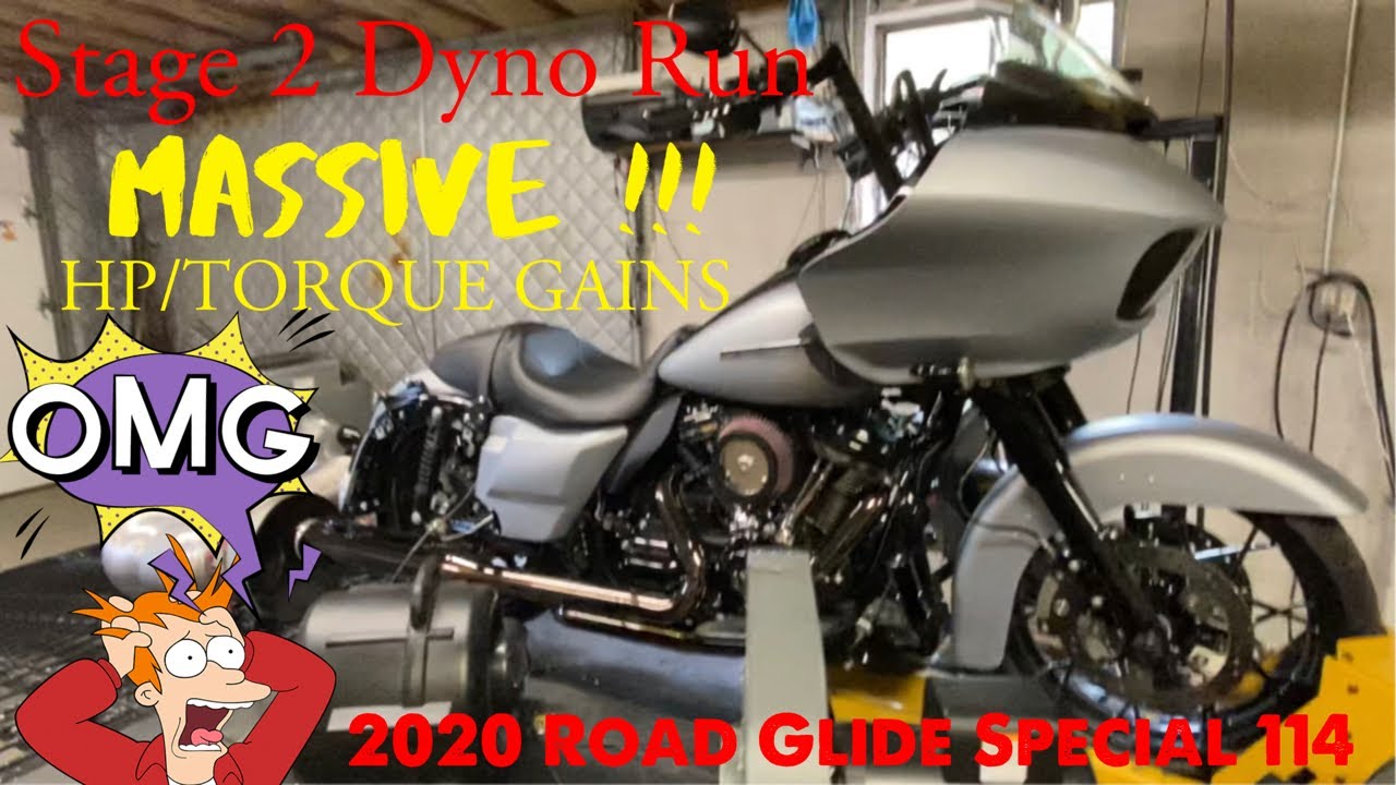 STAGE 2 / DYNO RUN HP/TORQUE NUMBERS INSANE !!!! 2020 ROAD GLIDE SPECIAL 114