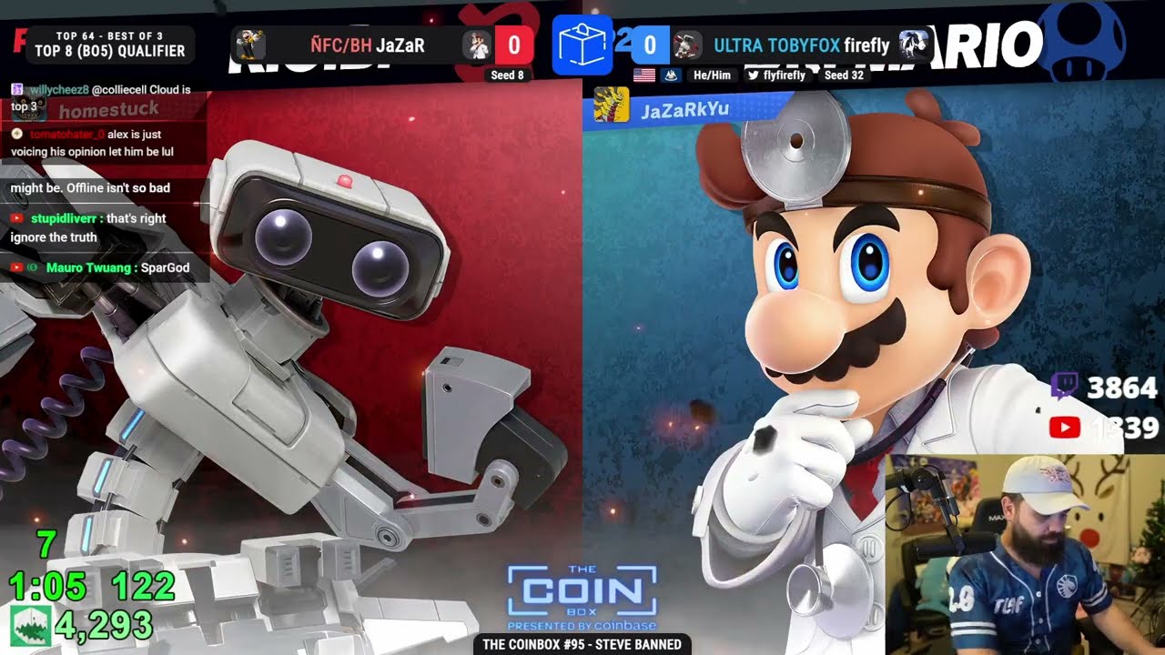 JaZaR (Dr. Mario) vs firefly (ROB) - Coinbox 95 Winners Top 8 Qualifier | 13 Mar 24'