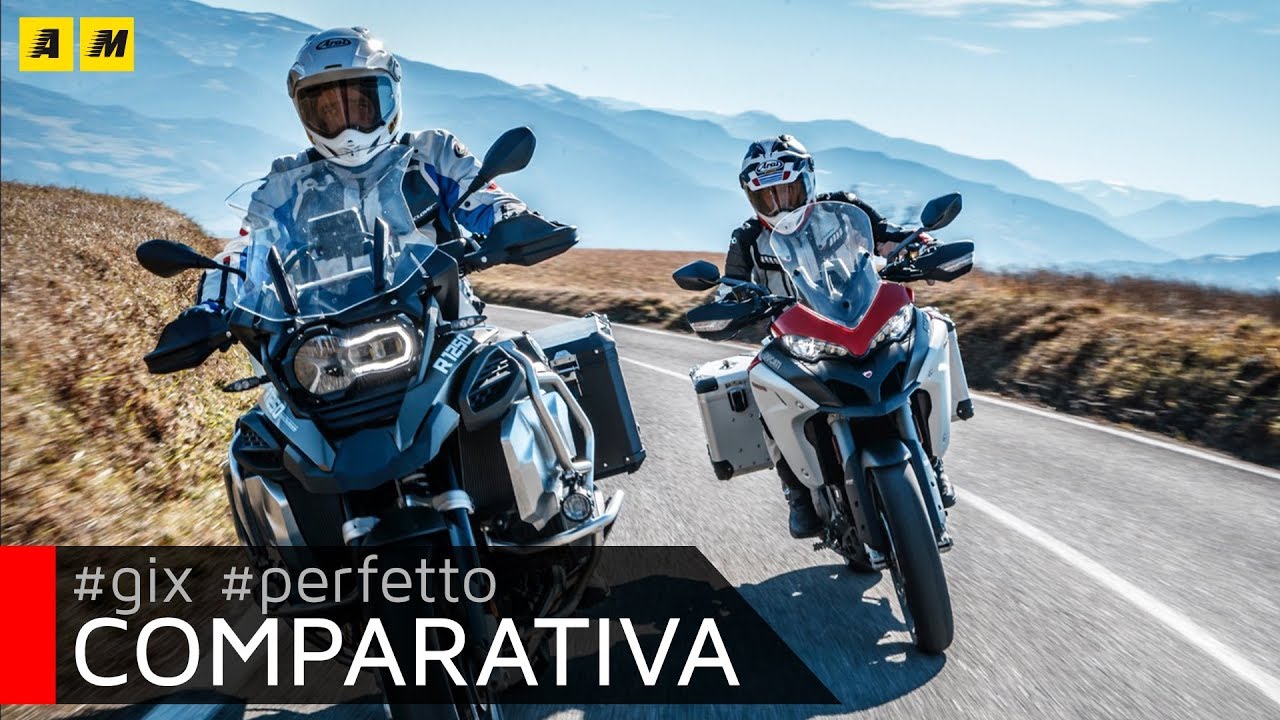 BMW R 1250 GS Adventure vs Ducati Multistrada 1260 Enduro TEST: Sfida Maxi Enduro Top [ENGLISH SUB]