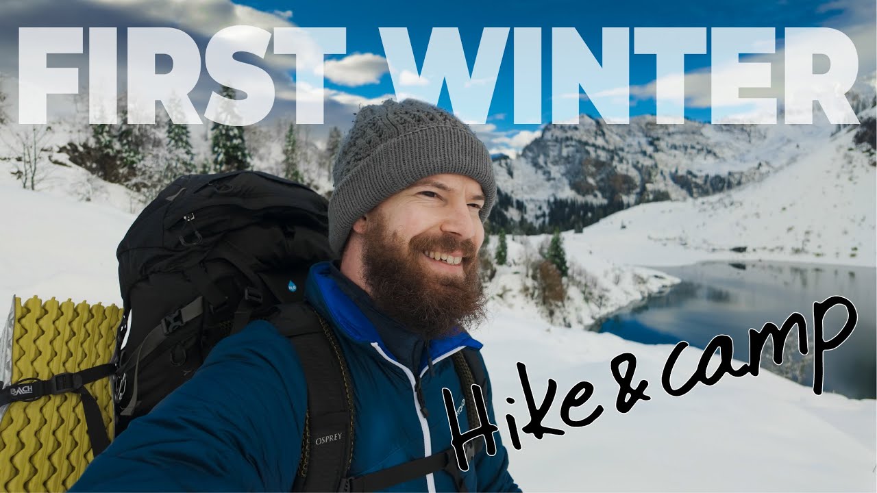 First Winter CAMPING in the Snow - Swiss Alps under the Tarp!