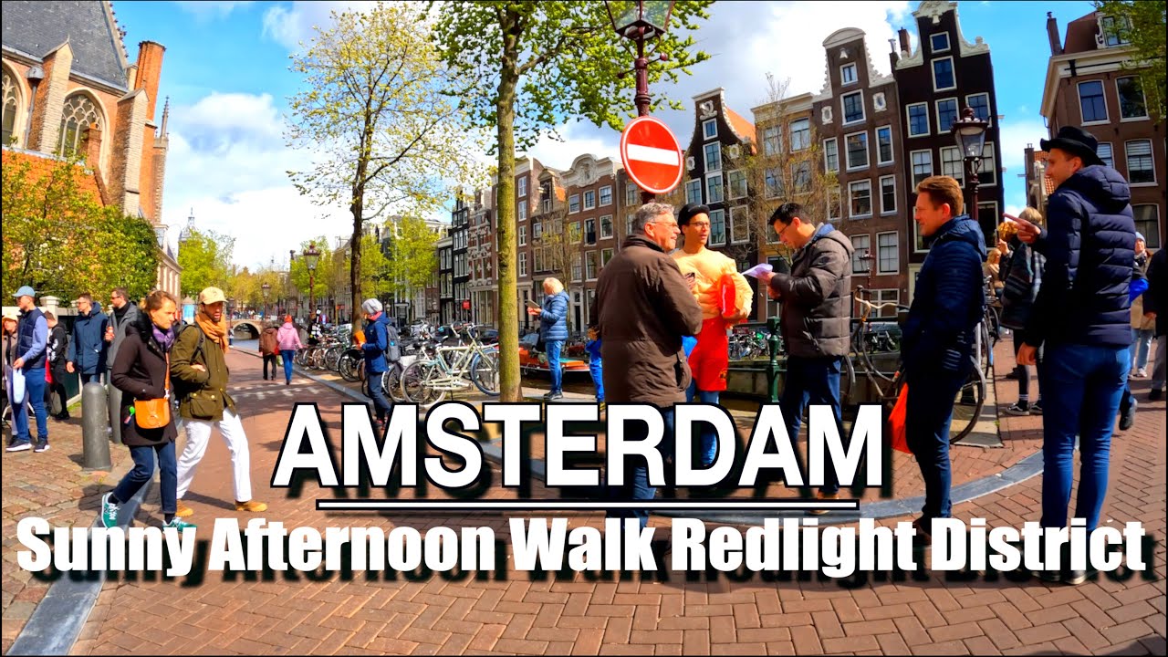 Amsterdam Sunny Afternoon Walk to Redlight And De Pijp | 5k l 60 UHD