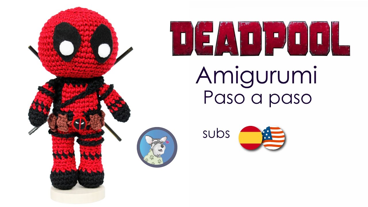 Deadpool Amigurumi Tutorial paso a paso Subtitles ENG/ESP Wolverine Deadpool How to crochet Deadpool