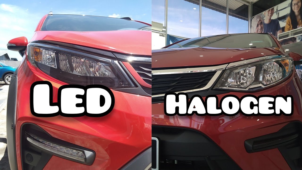 Lampu LED vs halogen - Proton Iriz Active & Persona Standard.