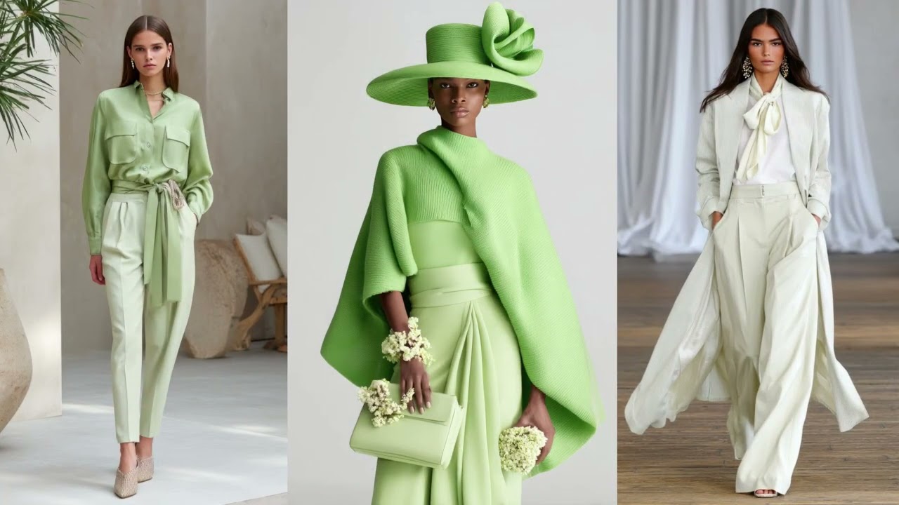 Carolina Herrera Весна/Лето 2026 | Нежный шалфей и теплый кремовый – Изысканная женственность