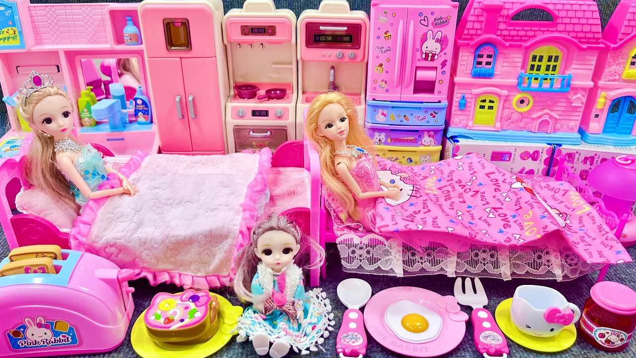 12 Minutes Satisfying with Unboxing Barbie Princess Bed ＆ Bedroom Dress Up Playset ASMR｜Review Toys